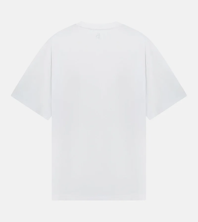 F5 Men's Oversized Fit Embroidered T-Shirt - White